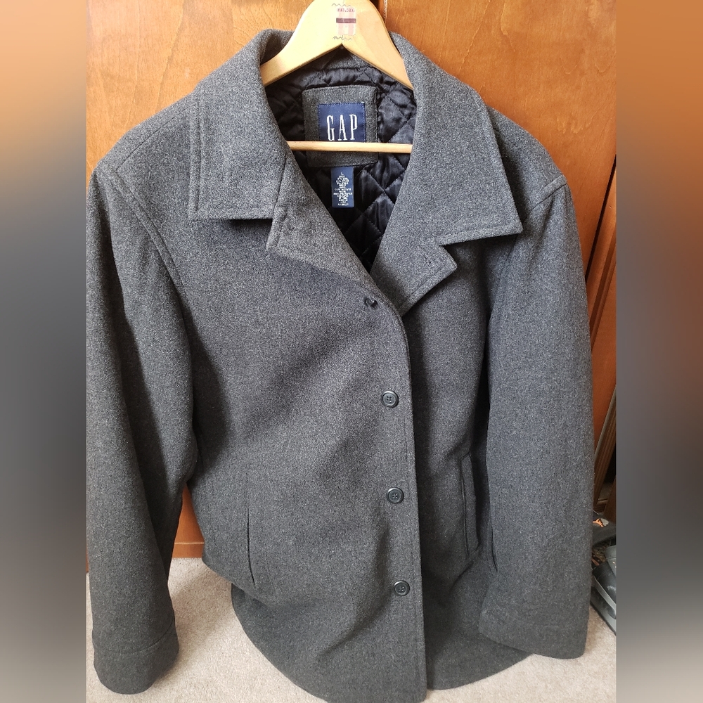 GAP Men's Gray Wool-Blend Coat